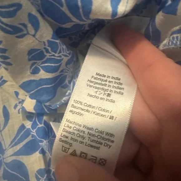 J. Crew  Halter Cross-back Cotton Voile Cover-up Dress In Blue Floral Size M - Picture 6 of 7